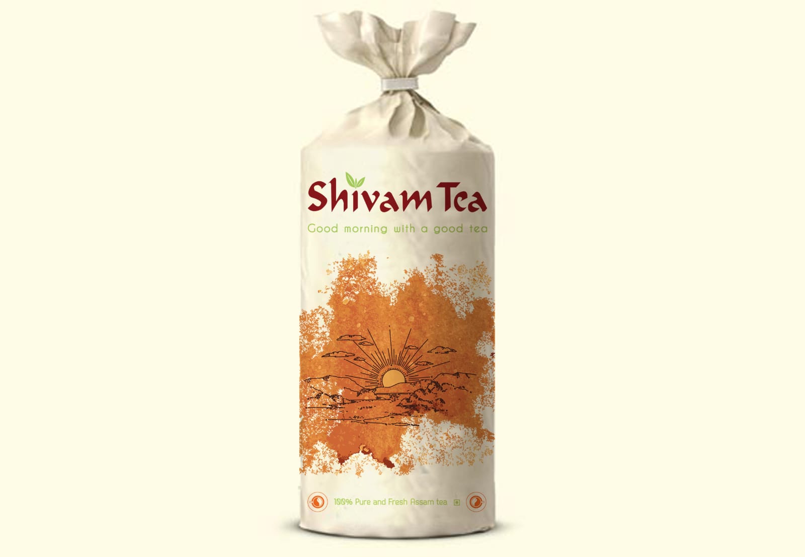 ShivamTea cream tied-top bag